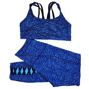 Lululemon Athletica Blue Patterned Leggings